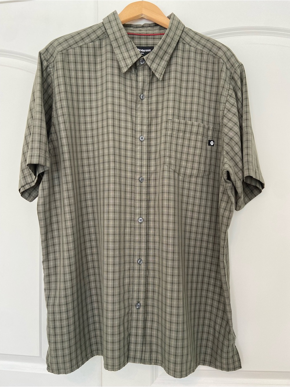 MARMOT ELDRIDGE SHORT-SLEEVE BUTTON UP SHIRT MEN'S XXL GREEN PLAID OUTDOOR